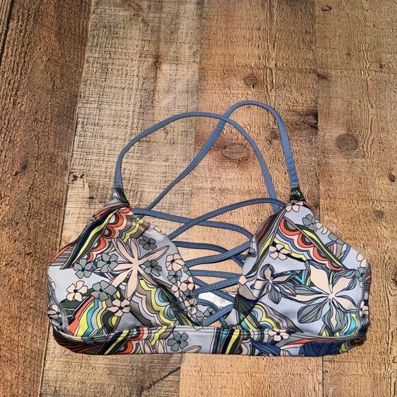 Victoria's Secret Sport Strappy Floral Sports Bra Small Blue Multicolor - Picture 8 of 10